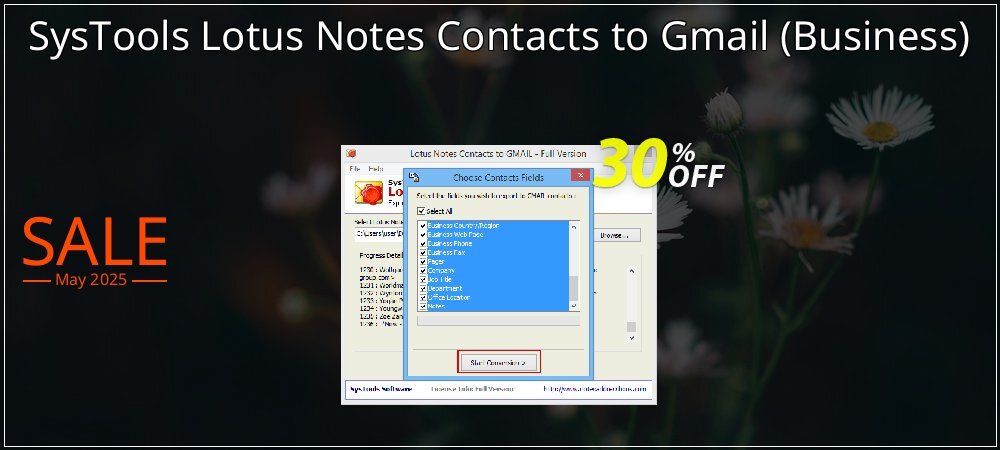 SysTools Lotus Notes Contacts to Gmail - Business  coupon on Easter Day promotions