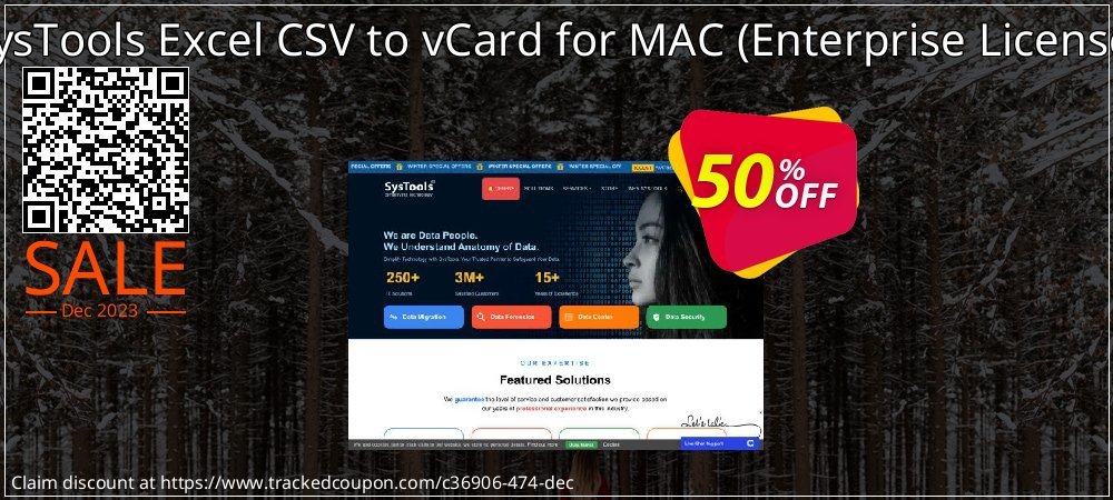 SysTools Excel CSV to vCard for MAC - Enterprise License  coupon on Tell a Lie Day offering sales
