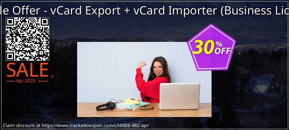 Bundle Offer - vCard Export + vCard Importer - Business License  coupon on Working Day offering sales