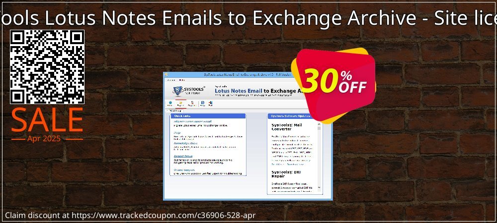 SysTools Lotus Notes Emails to Exchange Archive - Site license coupon on Easter Day offering sales