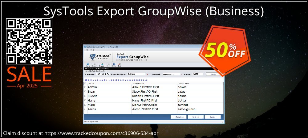 SysTools Export GroupWise - Business  coupon on World Password Day discount