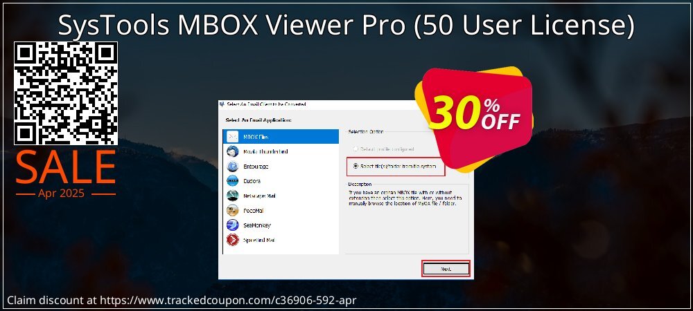 SysTools MBOX Viewer Pro - 50 User License  coupon on April Fools' Day super sale