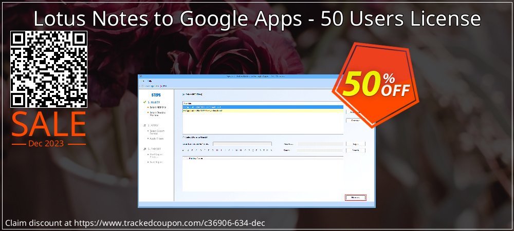Claim 50% OFF Lotus Notes to Google Apps - 50 Users License Coupon discount July, 2021