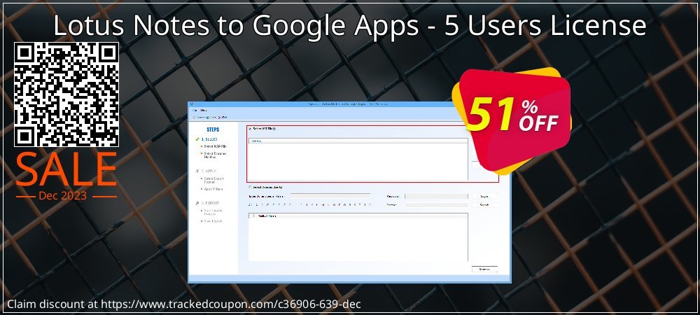 Claim 51% OFF Lotus Notes to Google Apps - 5 Users License Coupon discount July, 2021
