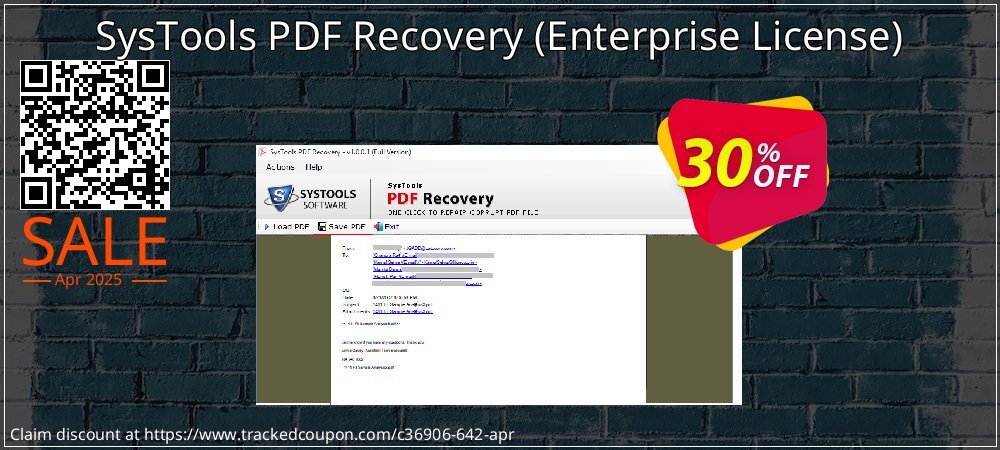SysTools PDF Recovery - Enterprise License  coupon on Working Day discount