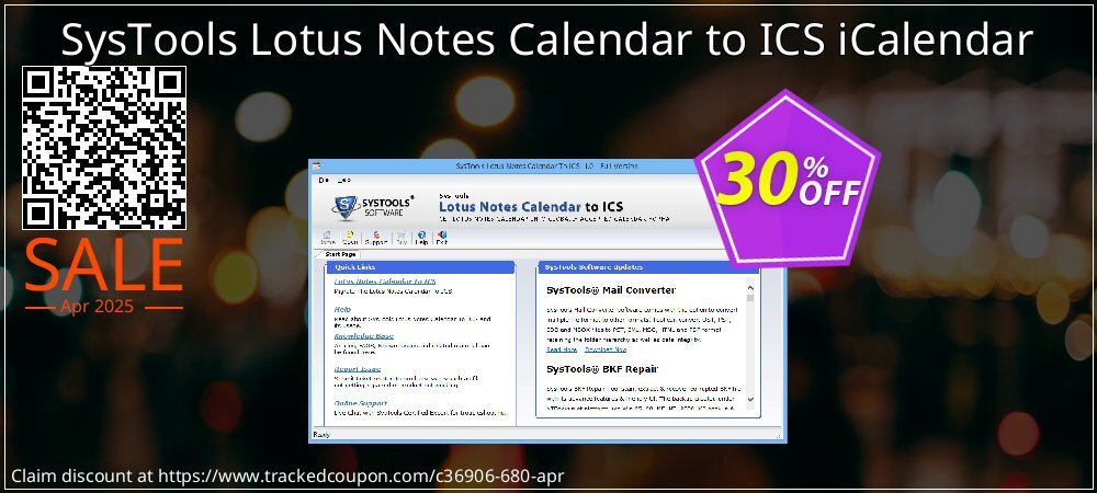 SysTools Lotus Notes Calendar to ICS iCalendar coupon on Mother Day offering sales