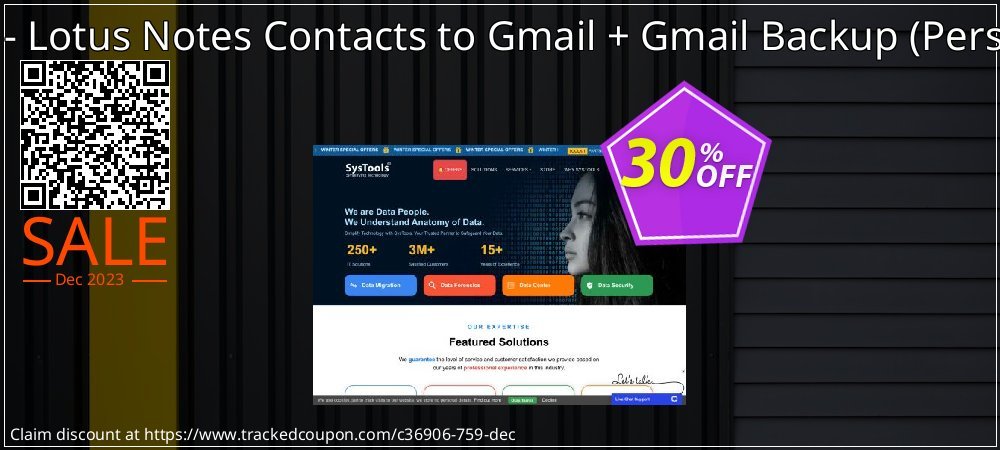 Bundle Offer - Lotus Notes Contacts to Gmail + Gmail Backup - Personal License  coupon on April Fools' Day deals