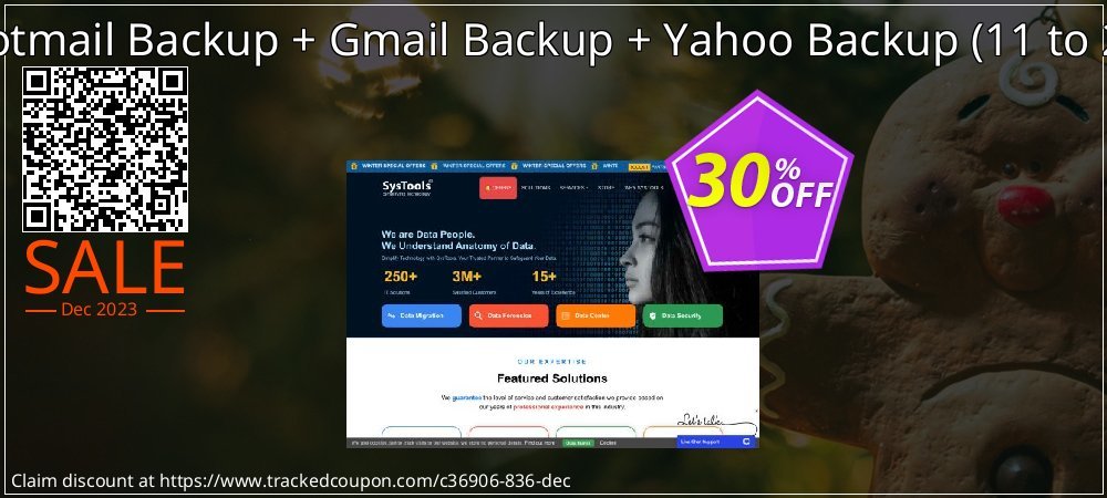 Bundle Offer - Hotmail Backup + Gmail Backup + Yahoo Backup - 11 to 25 Users License  coupon on World Party Day discounts