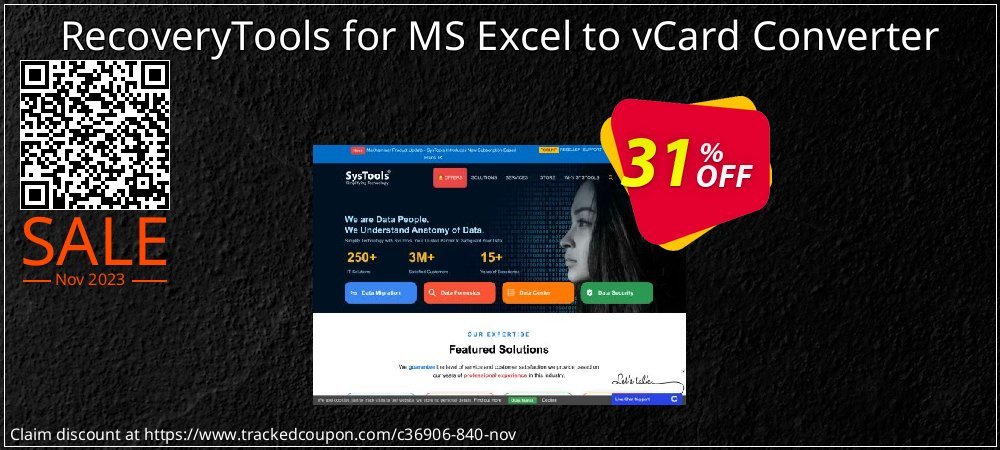 RecoveryTools for MS Excel to vCard Converter coupon on World Backup Day deals