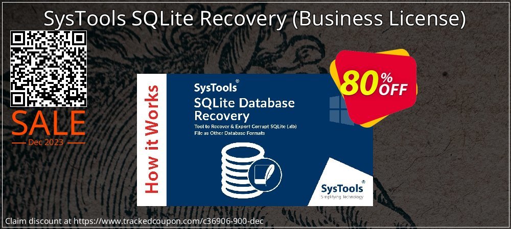 SysTools SQLite Recovery - Business License  coupon on Tattoo Day offer