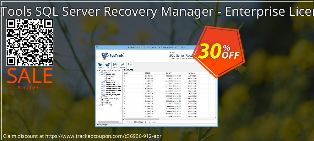 SysTools SQL Server Recovery Manager - Enterprise License coupon on Working Day discount