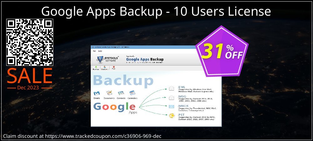 Google Apps Backup - 10 Users License coupon on April Fools' Day offering discount
