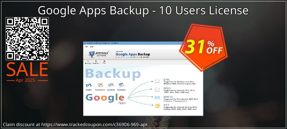 Google Apps Backup - 10 Users License coupon on Tell a Lie Day offering sales