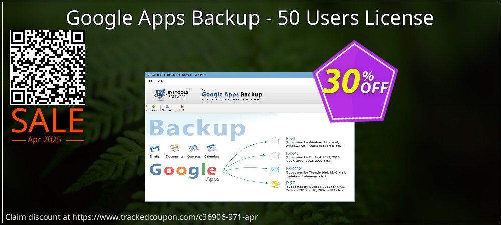 Google Apps Backup - 50 Users License coupon on National Loyalty Day promotions