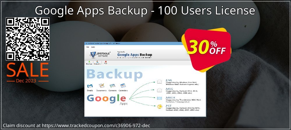 Google Apps Backup - 100 Users License coupon on Working Day sales