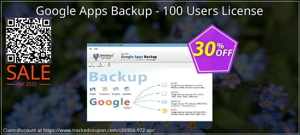 Google Apps Backup - 100 Users License coupon on Working Day sales