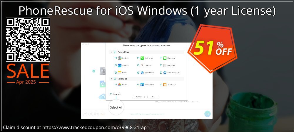 PhoneRescue for iOS Windows - 1 year License  coupon on World Party Day offering discount