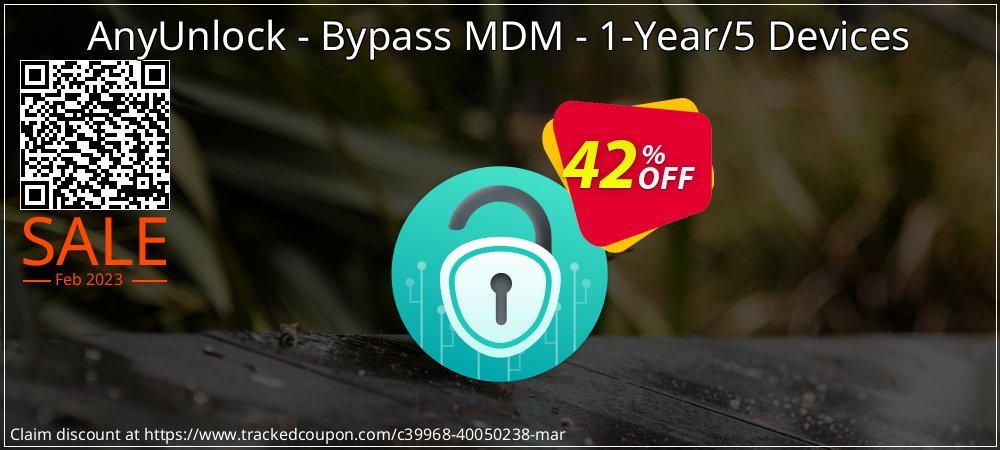 AnyUnlock - Bypass MDM - 1-Year/5 Devices coupon on Virtual Vacation Day offering discount