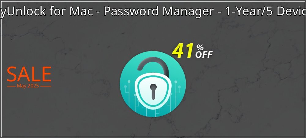 AnyUnlock for Mac - Password Manager - 1-Year/5 Devices coupon on World Party Day offer