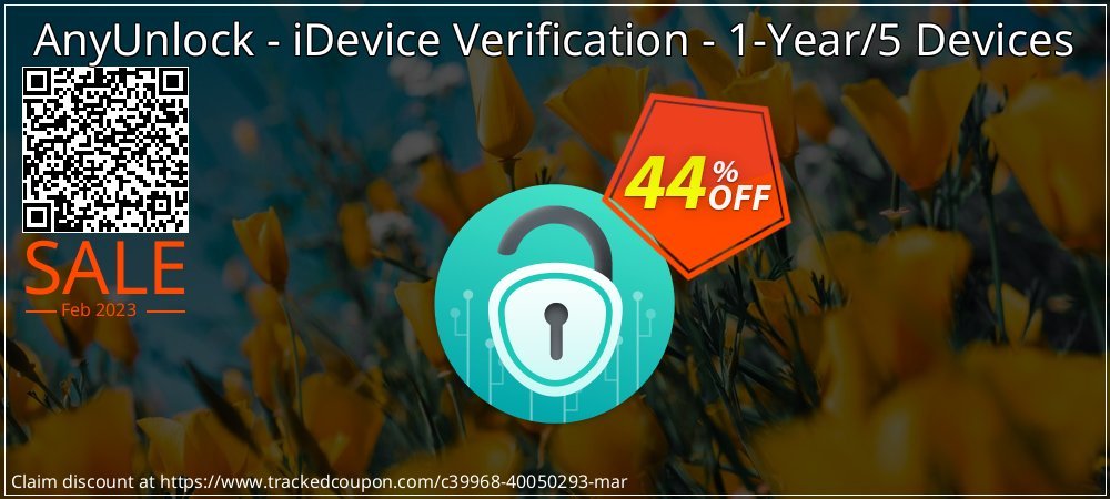 AnyUnlock - iDevice Verification - 1-Year/5 Devices coupon on Virtual Vacation Day offering sales