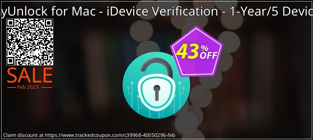 AnyUnlock for Mac - iDevice Verification - 1-Year/5 Devices coupon on World Party Day sales