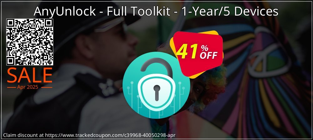 AnyUnlock - Full Toolkit - 1-Year/5 Devices coupon on Easter Day offer