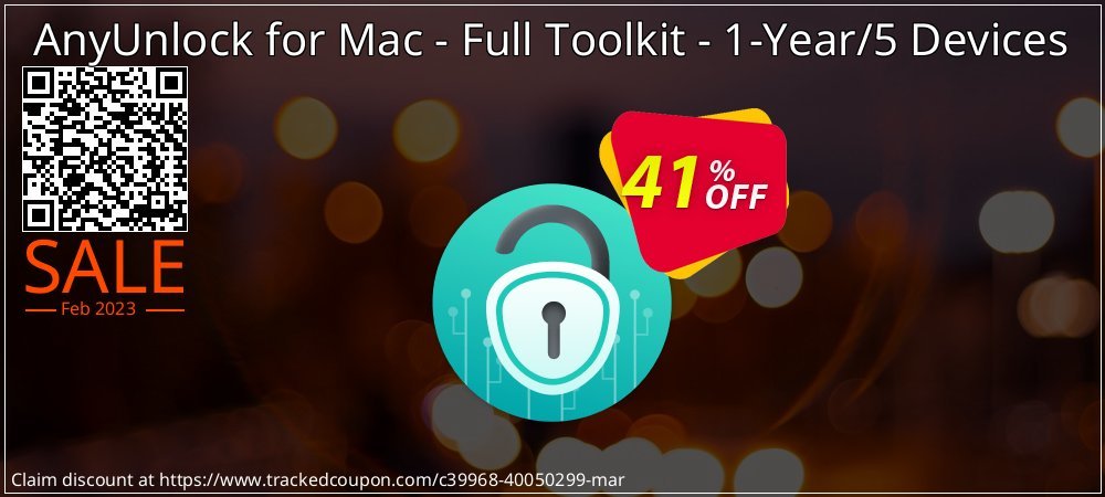 AnyUnlock for Mac - Full Toolkit - 1-Year/5 Devices coupon on World Day of Music offering sales