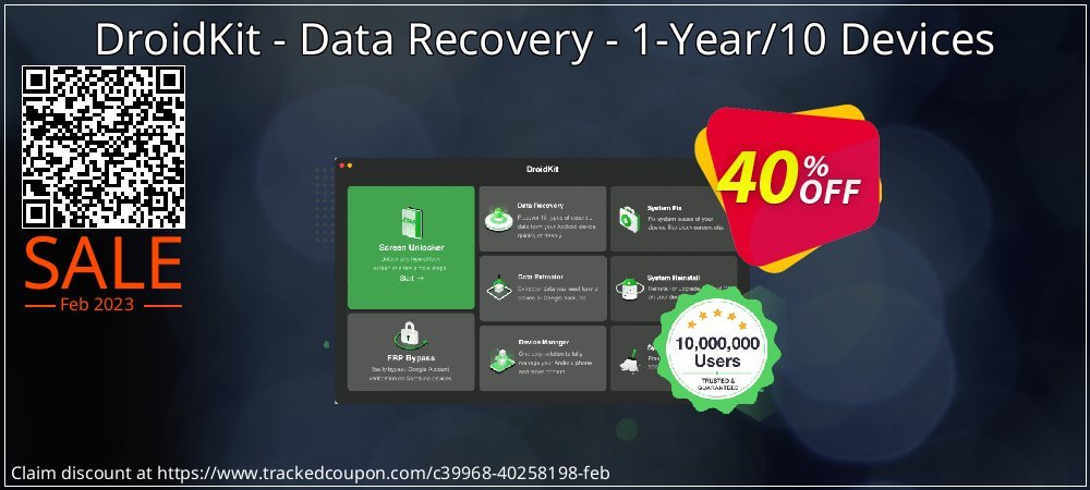 Claim 40% OFF DroidKit - Data Recovery - 1-Year/10 Devices Coupon discount March, 2023