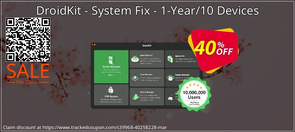 Claim 40% OFF DroidKit - System Fix - 1-Year/10 Devices Coupon discount March, 2023