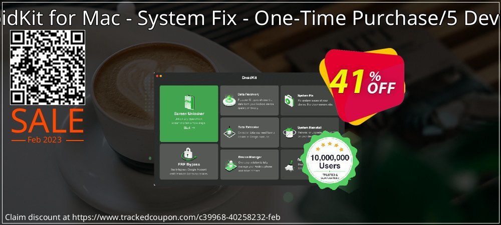 Claim 41% OFF DroidKit for Mac - System Fix - One-Time Purchase/5 Devices Coupon discount March, 2023