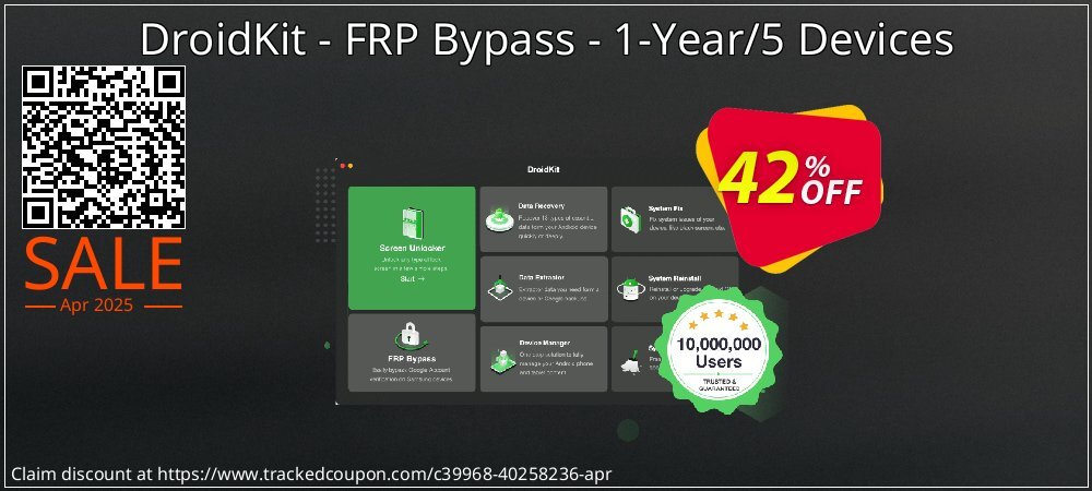 DroidKit - FRP Bypass - 1-Year/5 Devices coupon on National Loyalty Day offering sales
