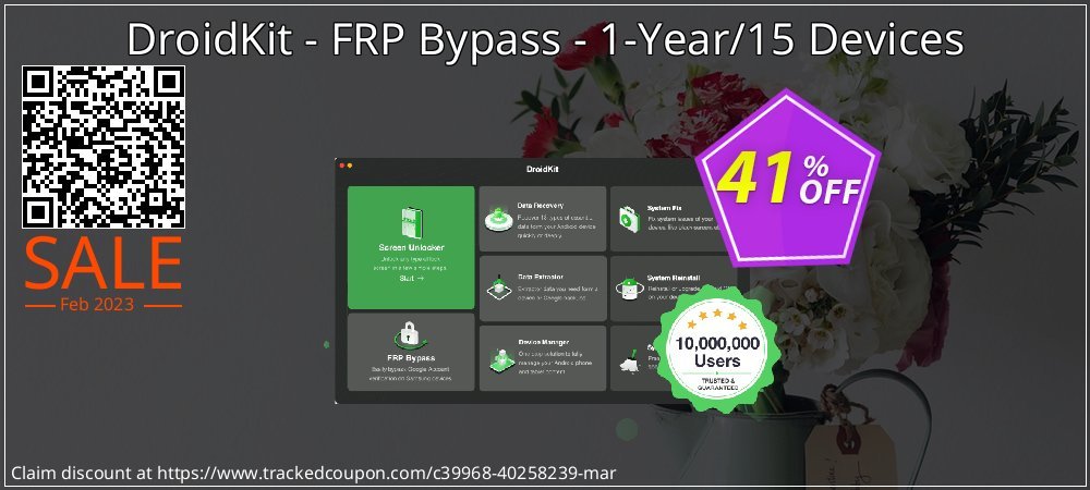 Claim 41% OFF DroidKit - FRP Bypass - 1-Year/15 Devices Coupon discount March, 2023