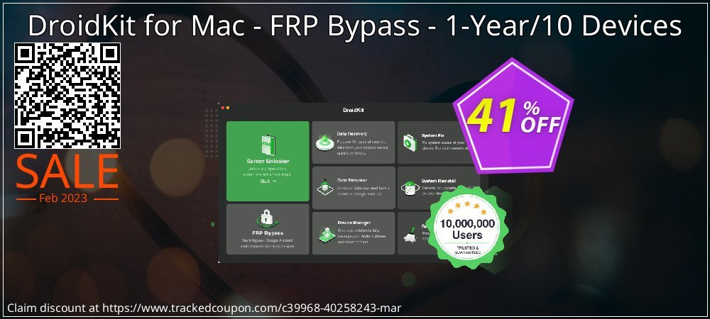 DroidKit for Mac - FRP Bypass - 1-Year/10 Devices coupon on New Year's eve deals