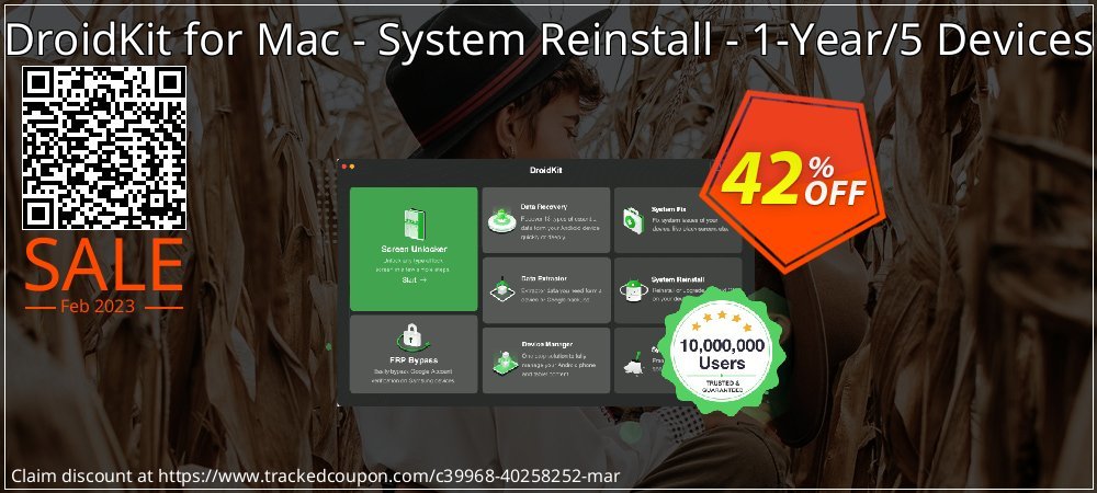 Claim 42% OFF DroidKit for Mac - System Reinstall - 1-Year Subscription/5 Devices Coupon discount February, 2023