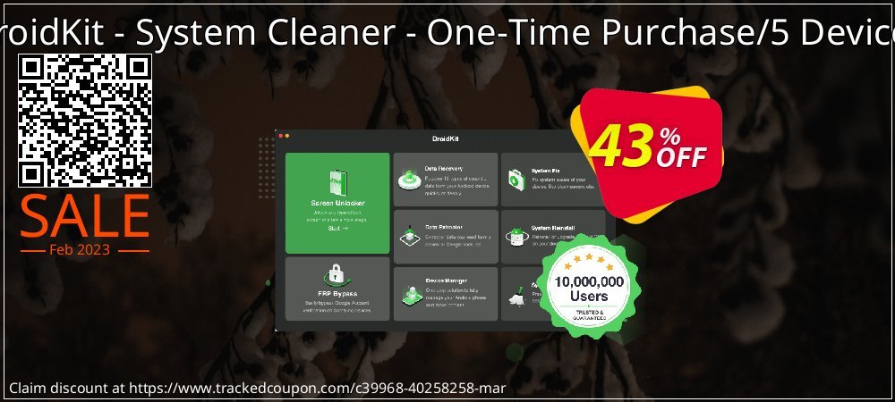 Claim 43% OFF DroidKit - System Cleaner - One-Time Purchase/5 Devices Coupon discount February, 2023