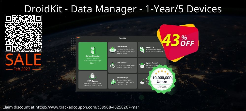 Claim 43% OFF DroidKit - Data Manager - 1-Year/5 Devices Coupon discount February, 2023