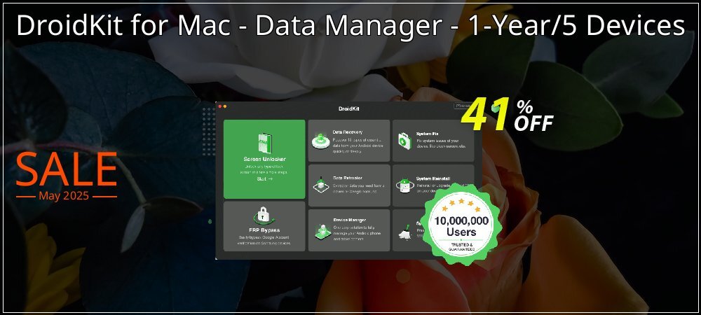 DroidKit for Mac - Data Manager - 1-Year/5 Devices coupon on April Fools' Day offering discount