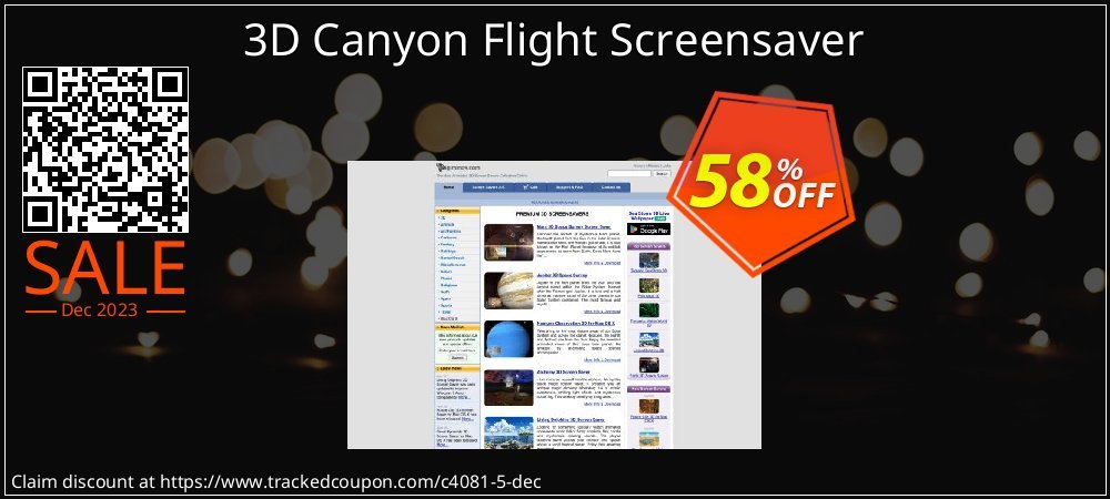 3D Canyon Flight Screensaver coupon on National Walking Day offer