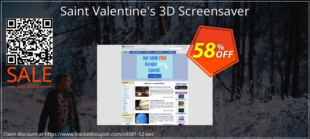Saint Valentine's 3D Screensaver coupon on April Fools' Day offering discount