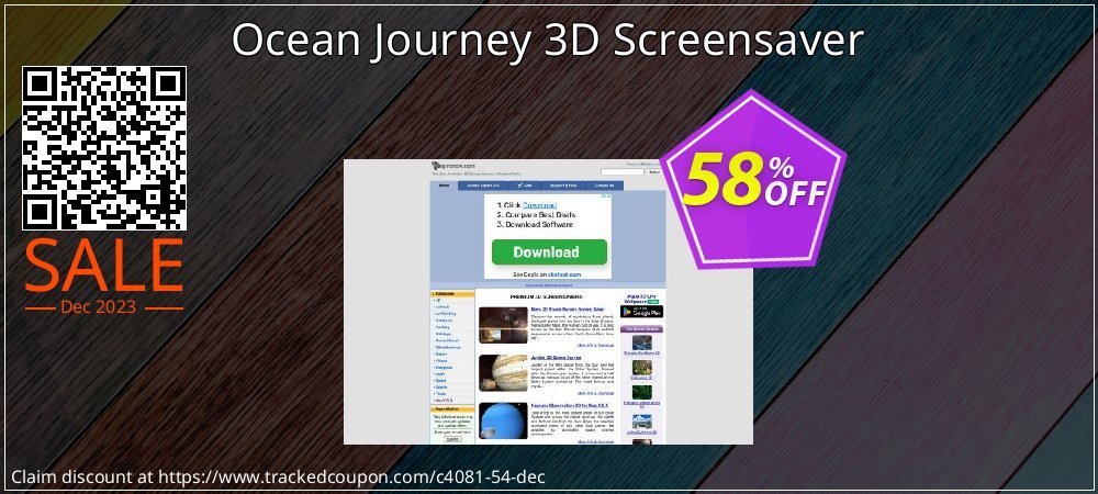 Ocean Journey 3D Screensaver coupon on April Fools' Day offering sales