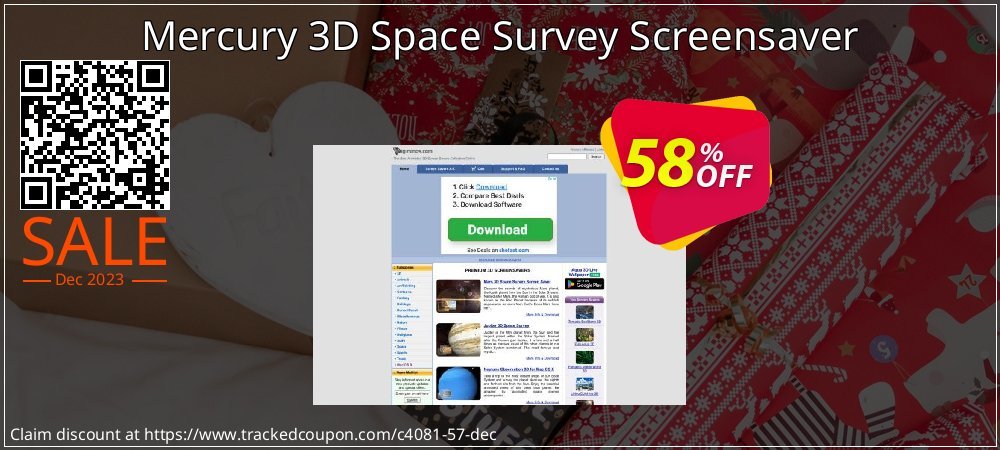 Mercury 3D Space Survey Screensaver coupon on April Fools' Day sales