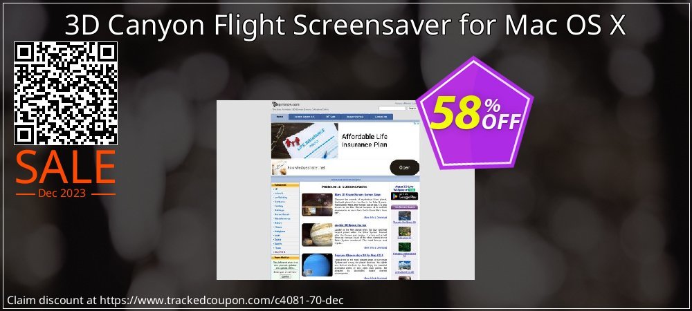 3D Canyon Flight Screensaver for Mac OS X coupon on National Walking Day offering discount