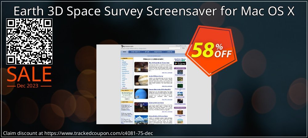 Earth 3D Space Survey Screensaver for Mac OS X coupon on National Walking Day sales