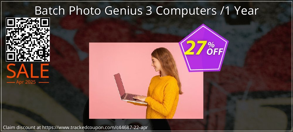 Batch Photo Genius 3 Computers /1 Year coupon on Working Day sales