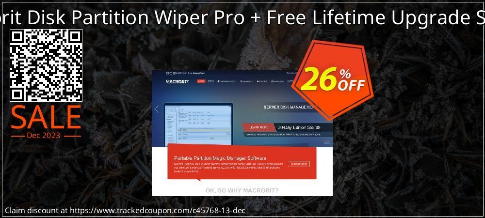 Macrorit Disk Partition Wiper Pro + Free Lifetime Upgrade Service coupon on Virtual Vacation Day promotions