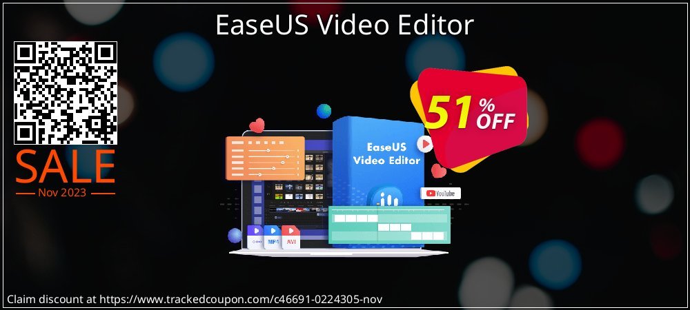 EaseUS Video Editor coupon on Hug Day super sale
