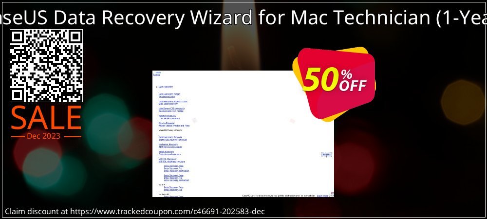 EaseUS Data Recovery Wizard for Mac Technician - 1-Year  coupon on Virtual Vacation Day offer