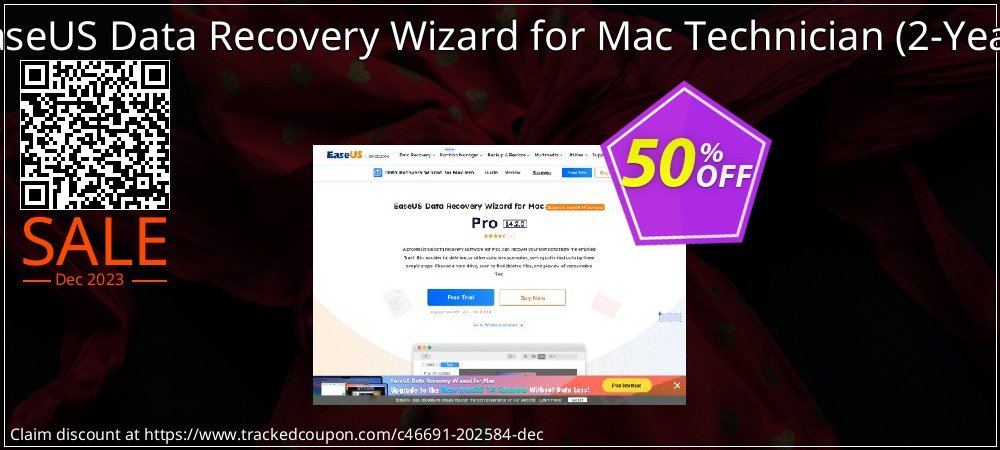 EaseUS Data Recovery Wizard for Mac Technician - 2-Year  coupon on National Smile Day offering sales