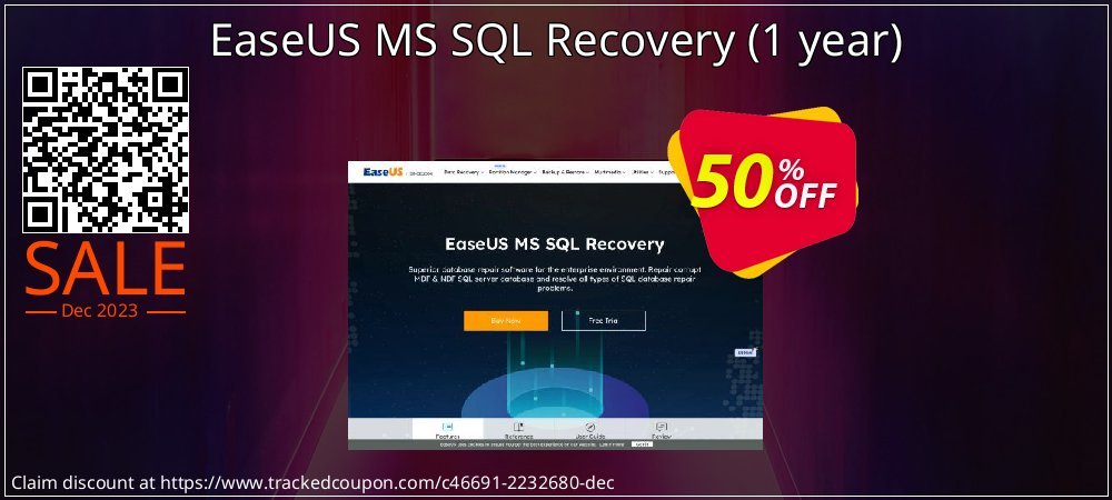 EaseUS MS SQL Recovery - 1 year  coupon on National Walking Day super sale