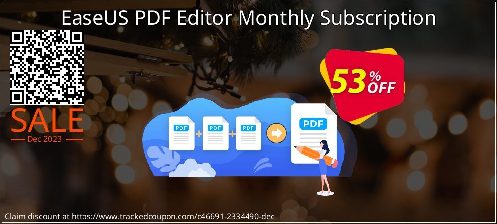 EaseUS PDF Editor Monthly Subscription coupon on New Year's eve discounts